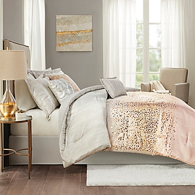 Madison Park&reg; Midnight Garden 7-Piece Reversible Queen Comforter Set in Blush. View a larger version of this product image.