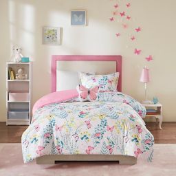 Mi Zone Kids Cynthia 3-Piece Printed Butterfly Twin Comforter Set in Pink