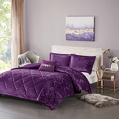 Intelligent Design Felicia 4-Piece Full/Queen Duvet Cover Set in Purple. View a larger version of this product image.