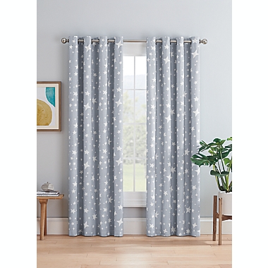 Marmalade&amp;trade; Twinkle Grommet 100% Blackout Window Curtain Panel in Grey (Single). View a larger version of this product image.
