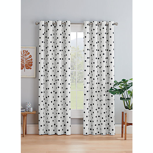 Alternate image 1 for Marmalade™ Sutton Grommet 100% Blackout Window Curtain Panel in Black/White (Single)