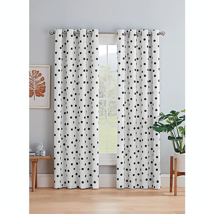 Blackout Window Curtain Panel In Black, White And Black Curtains