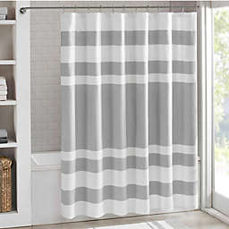 Madison Park 72-Inch x 96-Inch Spa Waffle Shower Curtain in Grey