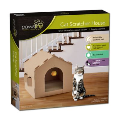 cardboard cat scratcher house