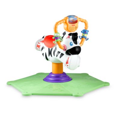 fisher price bounce and spin zebra pink