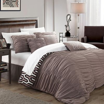 Chic Home Emelia 7 Piece Reversible Duvet Cover Set Bed Bath