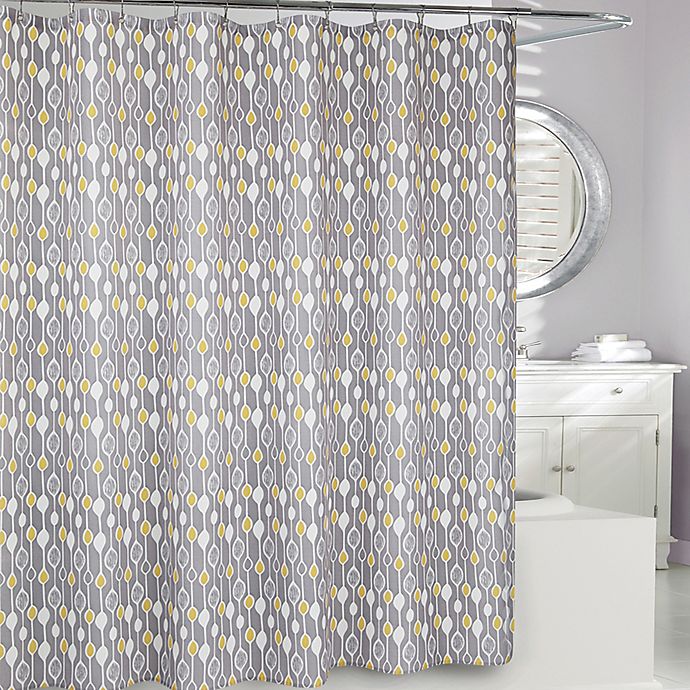 Moda At Home Greystone Shower Curtain, Gray And Yellow Shower Curtains