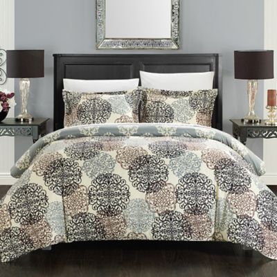 Chic Home Jameson 3 Piece Reversible Duvet Cover Set Bed Bath