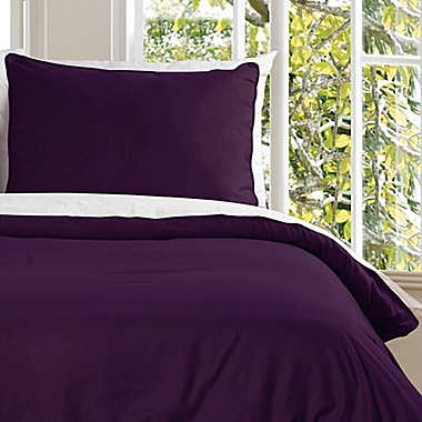 Clean Living Water Resistant Twin Duvet Cover Set in Fig. View a larger version of this product image.