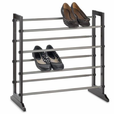 4 Tier Expandable Shoe Rack In Mahogany Bed Bath Beyond