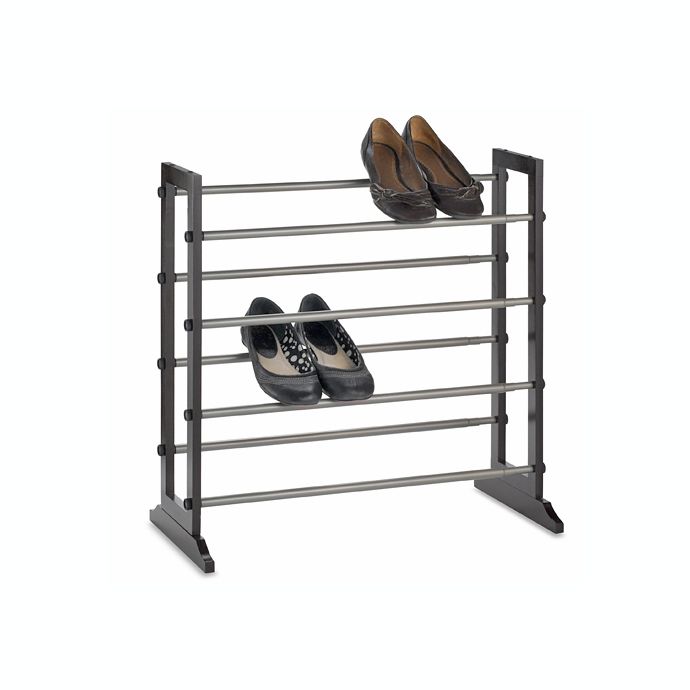 4 Tier Expandable Shoe Rack In Mahogany Bed Bath Beyond