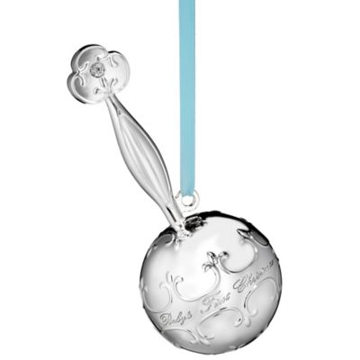 baby's first christmas rattle ornament