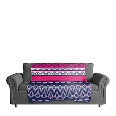 Tribal Boho Throw Blanket in Pink/Purple. View a larger version of this product image.