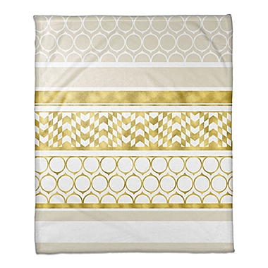 Layered Patterns Throw Blanket in Gold/Cream. View a larger version of this product image.