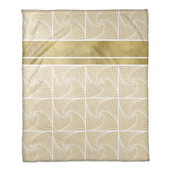 Geometric Spiral Throw Blanket in Gold/Ivory | Bed Bath ...