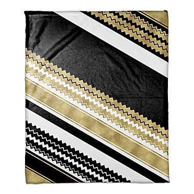 Chevron Layered Throw Blanket in Gold/Black. View a larger version of this product image.