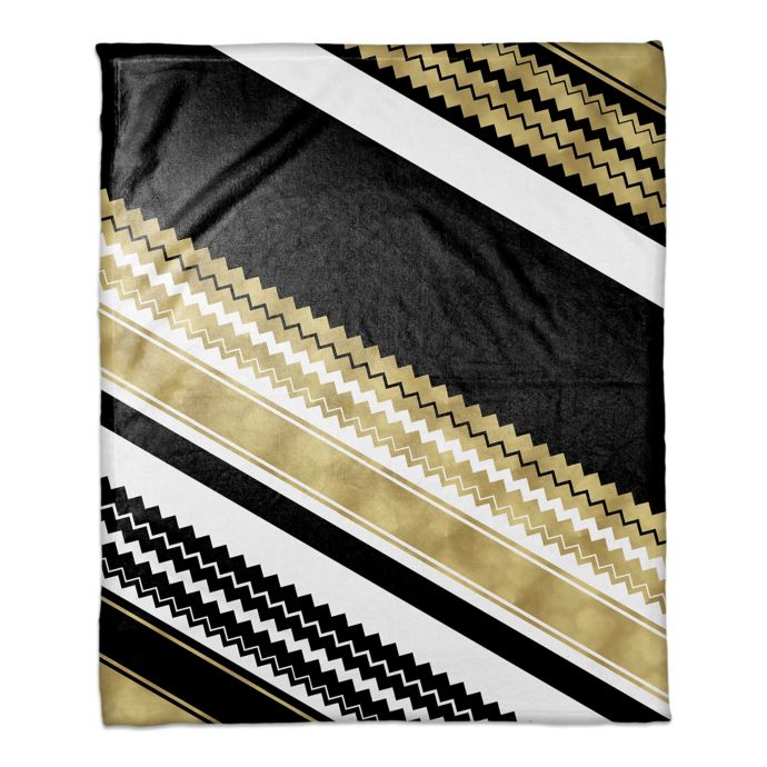 Chevron Layered Throw Blanket in Gold/Black | Bed Bath ...