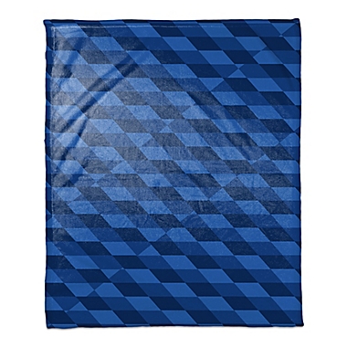 Checkered Abstract Throw Blanket in Blue. View a larger version of this product image.