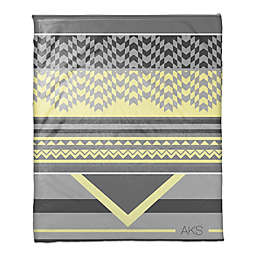 Mellow Yellow Checkered Personalized Throw Blanket in Grey
