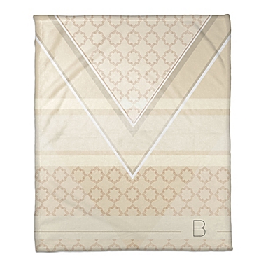 Geo Personalized Throw Blanket in Ivory. View a larger version of this product image.