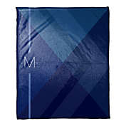 Layered Gradient Personalized Throw Blanket in Navy/Blue