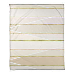 Blocked Gradient Throw Blanket in Cream/Gold