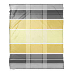 Plaid Throw Blanket in Grey/Yellow