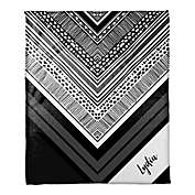 Tribal Printed Throw Blanket in Black/White