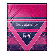 Boho Personalized Throw Blanket in Pink/Purple