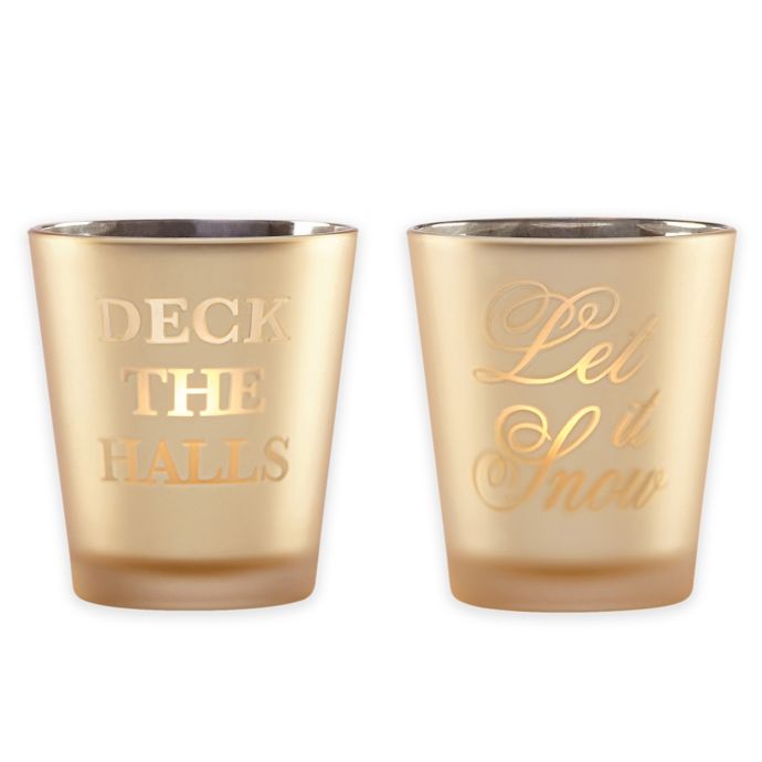 Lenox® Golden Holidays Mercury Glass Votive Candle Holders Bed Bath