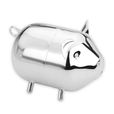 silver piggy bank for baby