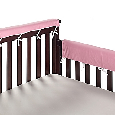 Go Mama Go 30-Inch x 12-Inch Cotton Couture Teething Guards in Pink/White (Set of 2). View a larger version of this product image.