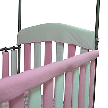 Go Mama Go 30-Inch x 12-Inch Cotton Couture Teething Guards in Pink/White (Set of 2). View a larger version of this product image.