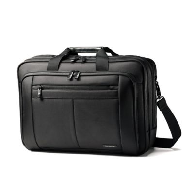 samsonite professional leather 2 pocket laptop briefcase