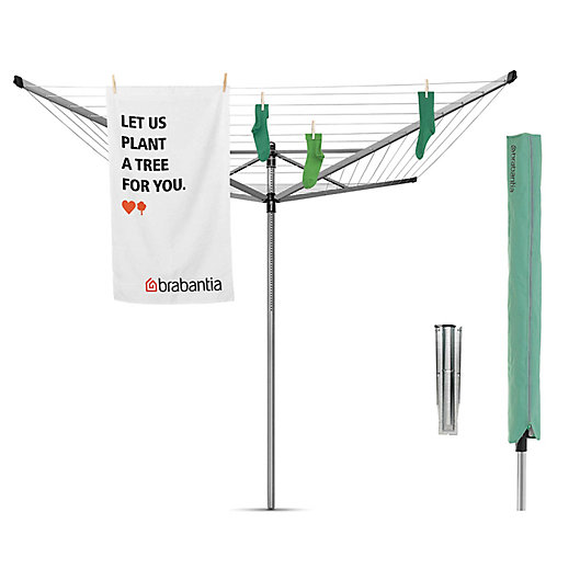 Lift O Matic Rotary Clothes Line Dryer, Floor To Ceiling Laundry Pole With 3 Hanging Arms