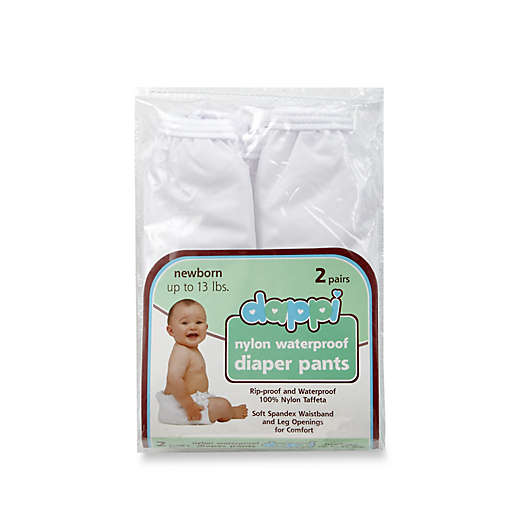 White Newborn Dappi Waterproof 100% Nylon Diaper Pants 2 Pack 
