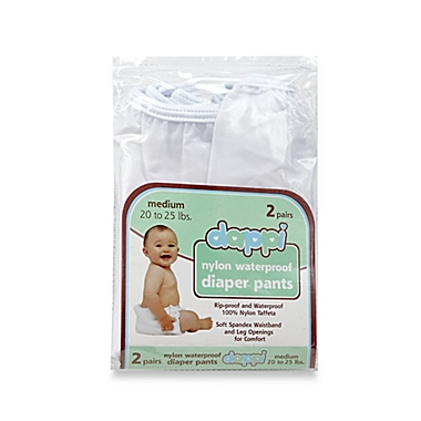 Dappi 2-Pack Waterproof 100% Nylon Medium Diaper Pants in White. View a larger version of this product image.