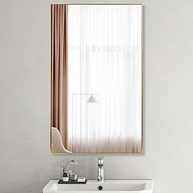 Neutype Aluminum Alloy 51.2-Inch x 31.5-Inch Full-Length Floor Mirror in Gold. View a larger version of this product image.