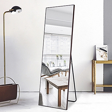 Modern 64-Inch x 21-Inch Rectangular Full Length Mirror in Brown. View a larger version of this product image.