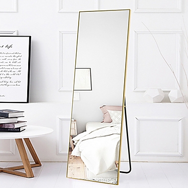 Modern 64-Inch x 21-Inch Rectangular Full Length Mirror in Gold. View a larger version of this product image.