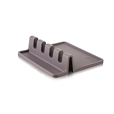 Tomorrow&#39;s Kitchen Silicone Utensil Rest in Grey. View a larger version of this product image.