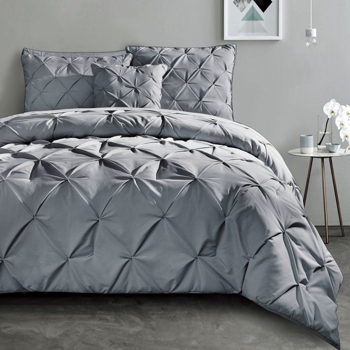 Buy VCNY Carmen 4-Piece Queen Comforter Set in Grey from ...