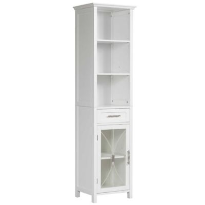 Teamson Home Delaney Wooden Linen Cabinet with Storage in White