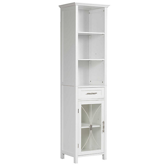 Alternate image 1 for Teamson Home Delaney Wooden Linen Cabinet with Storage in White