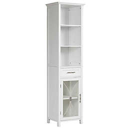 Elegant Home Fashions Lafayette 1-Drawer Linen Cabinet in White
