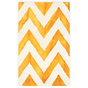 Safavieh Dip Dye Chevron 2-Foot x 3-Foot Hand-Tufted Wool Area Rug in Ivory/Gold