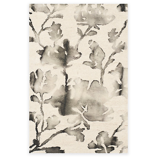 Alternate image 1 for Safavieh Dip Dye Roses 2-Foot x 3-Foot Hand-Tufted Wool Area Rug in Ivory/Charcoal