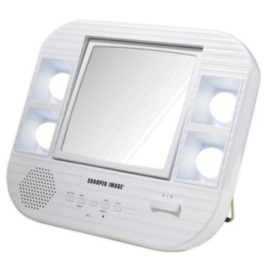Sharper Image&reg; LED Lighted Makeup Mirror with Bluetooth. View a larger version of this product image.