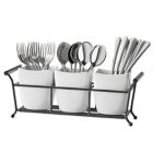 Alternate image 0 for B. Smith&reg; 4-Piece Flatware Caddy in White