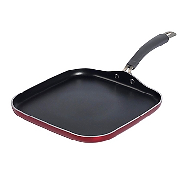 Epicurious Aluminum Nonstick 12-Inch Square Griddle in Red. View a larger version of this product image.